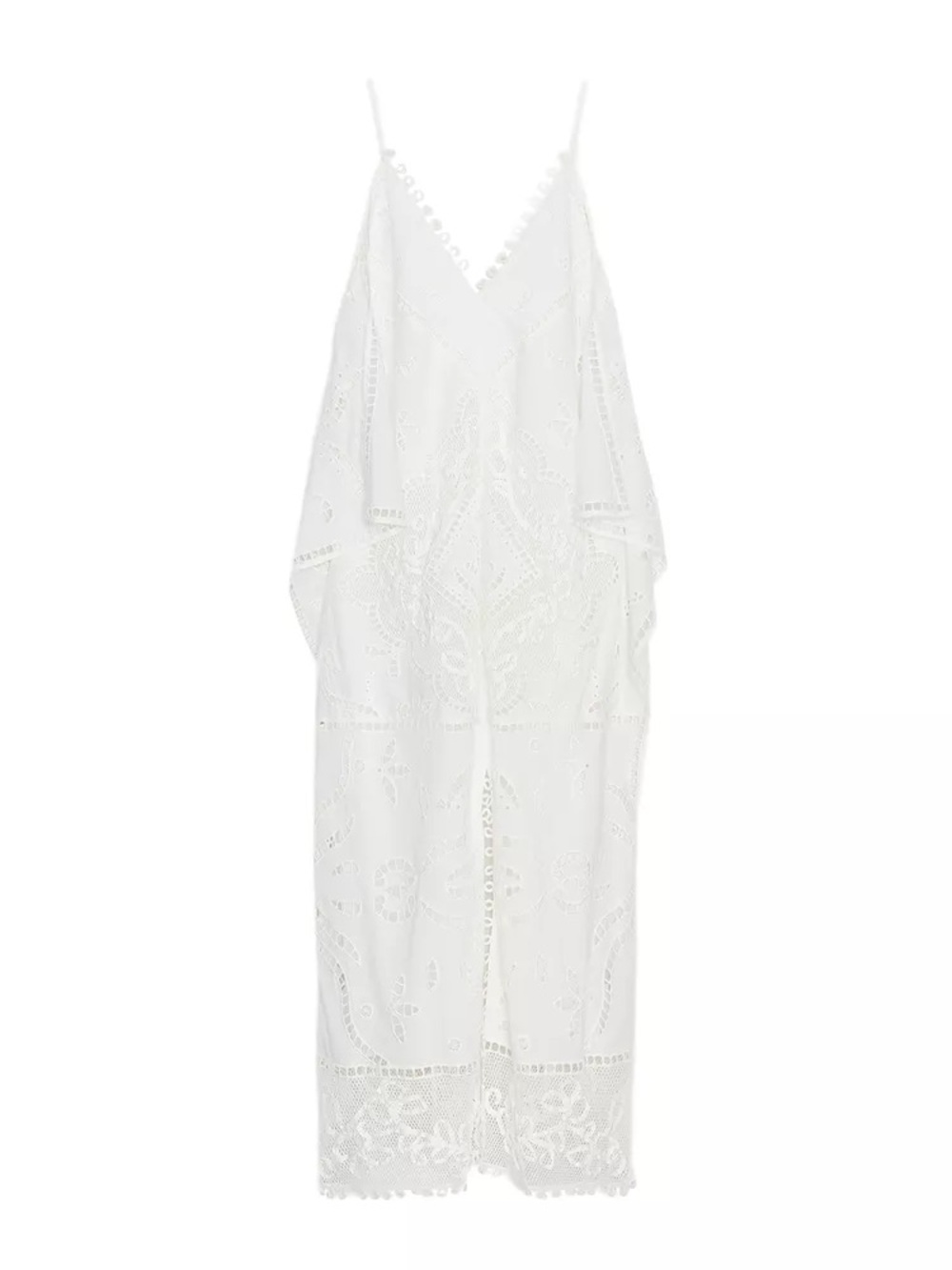 Zara White Embroidered Dress, ZW Collection